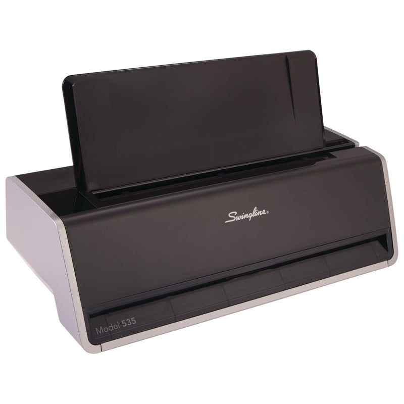 Swingline Electric Hole Puncher 3 Hole, 28 Sheet Capacity Three Hole Punch 3 Ring, Jam Resistant, Touch Screen, Platinum (74535) - Image 1